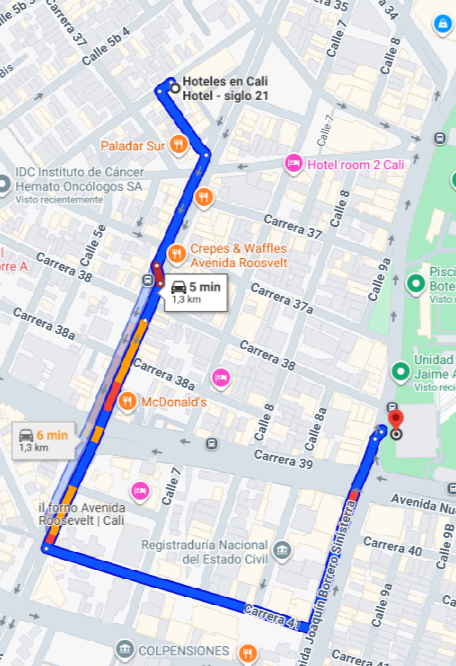 Hotel Siglo 21 cerca del Coliseo Miguel Calero en Cali